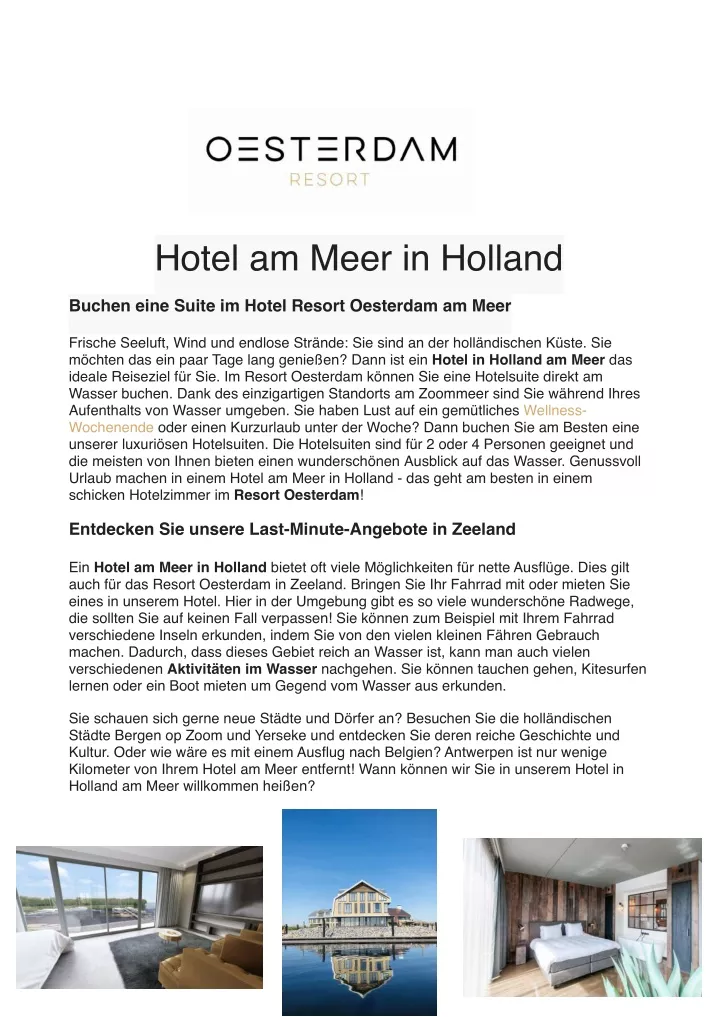 hotel am meer in holland