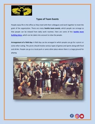 types of team events