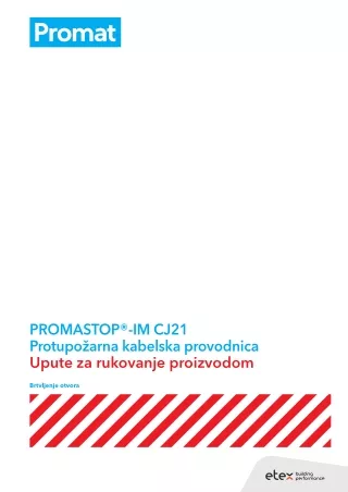 protupozarna kabelska provodnica promastop im cj21 upute za rukovanje proizvodom promat hr