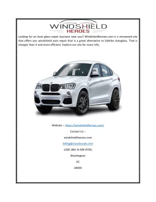 Safelite Autoglass Alternative | Windshieldheroes.com