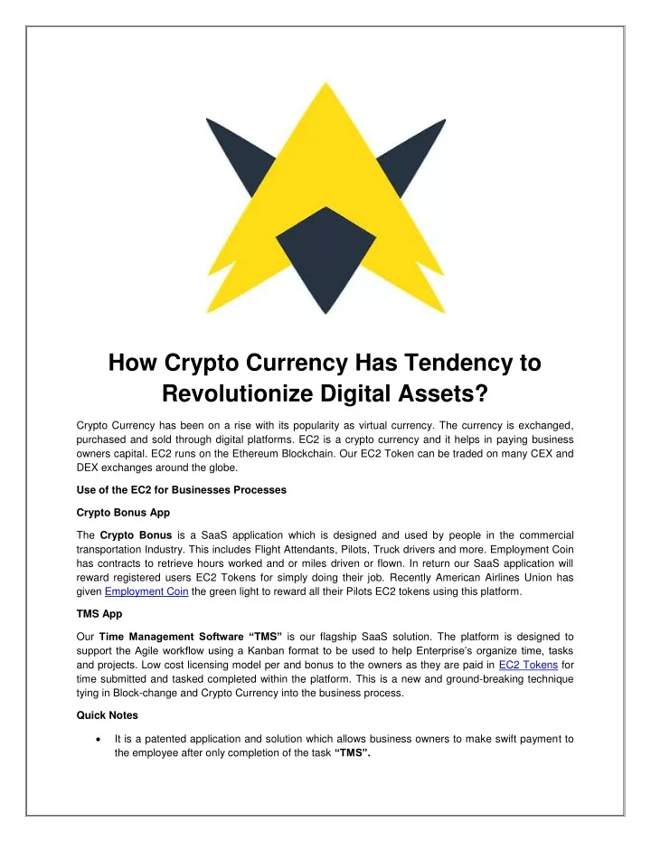 how crypto currency has tendency to revolutionize
