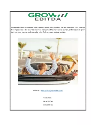 Business Value Creation Training USA | Growebitda.com