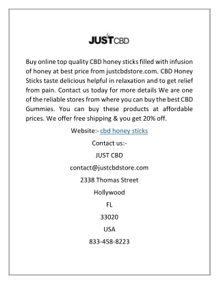 buy online top quality cbd honey sticks filled