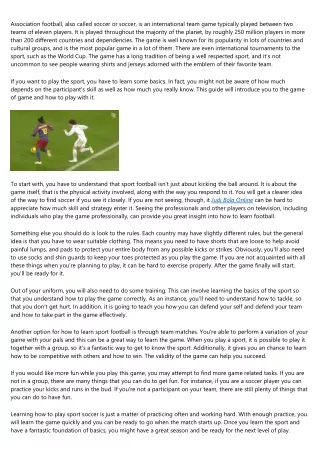 90 Things To Do Immediately About Learn Soccer