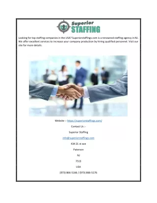 Top Staffing Companies in USA | Superiorstaffings.com