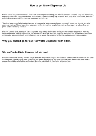 How to get Water Cooler Dispenser