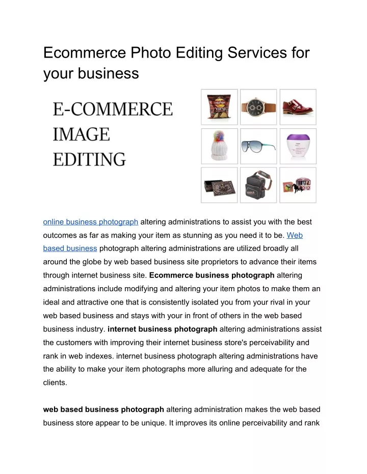 ecommerce photo editing services for your business