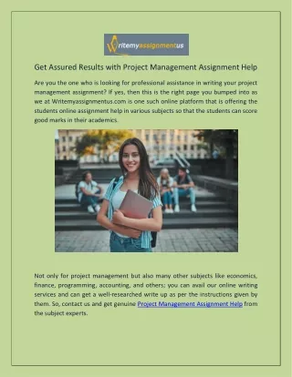 Get Assured Results with Project Management Assignment Help