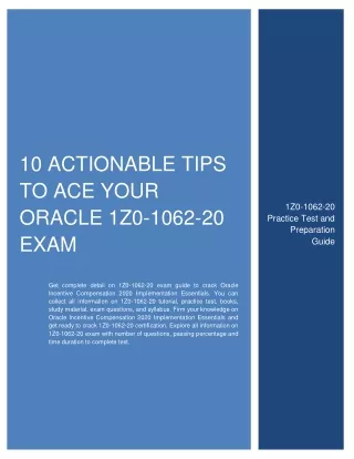 10 actionable tips to ace your oracle 1z0 1062