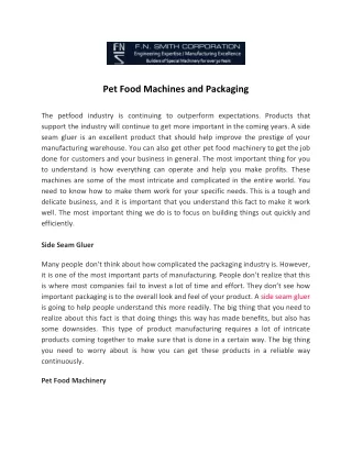 pet food machines and packaging the petfood