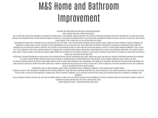 M&S Home and Bathroom Improvement