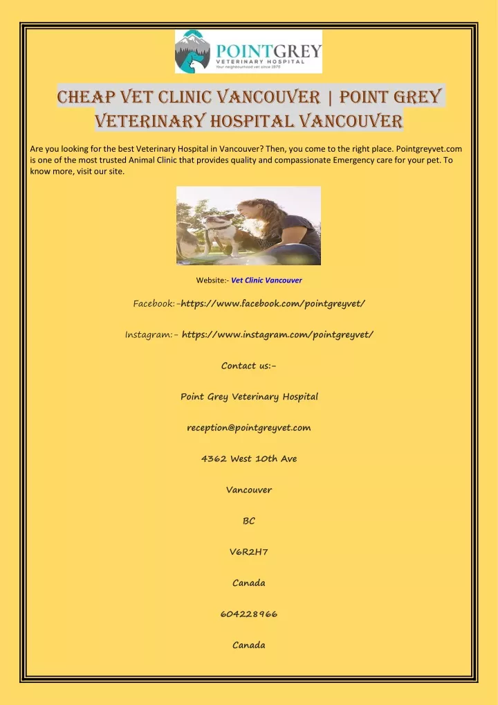 cheap vet clinic vancouver point grey veterinary