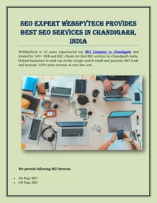 SEO Expert WebSpyTech Provides Best SEO Services in Chandigarh, India
