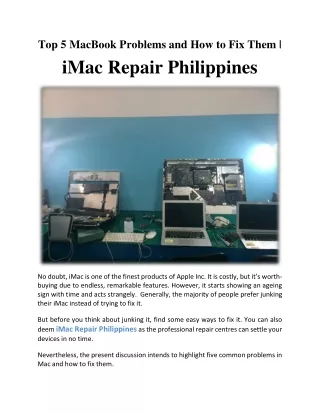 Top 5 Mac Book Problems And How To Fix Them? | iMac Repair Philippines