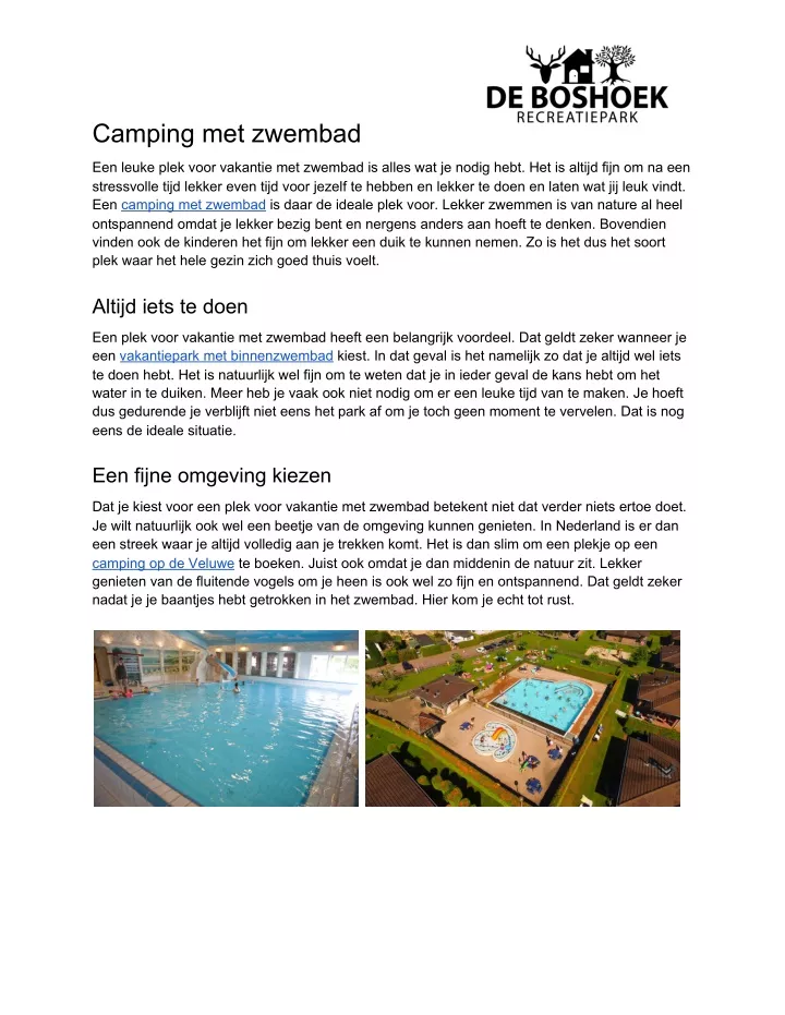 camping met zwembad
