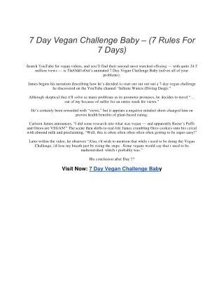 7 day vegan challenge baby 7 rules for 7 days