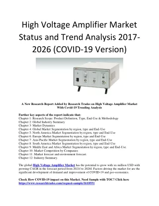 high voltage amplifier market status and trend
