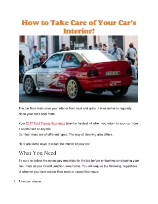 how to take care of your car s interior