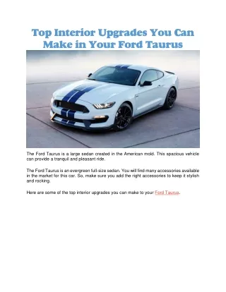 top interior upgrades you can make in your ford