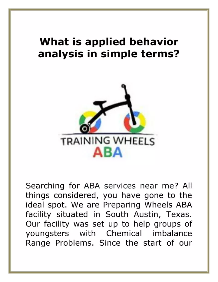 what is applied behavior analysis in simple terms
