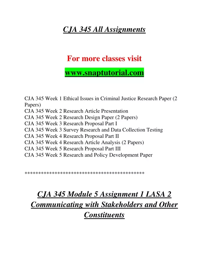 cja 345 all assignments