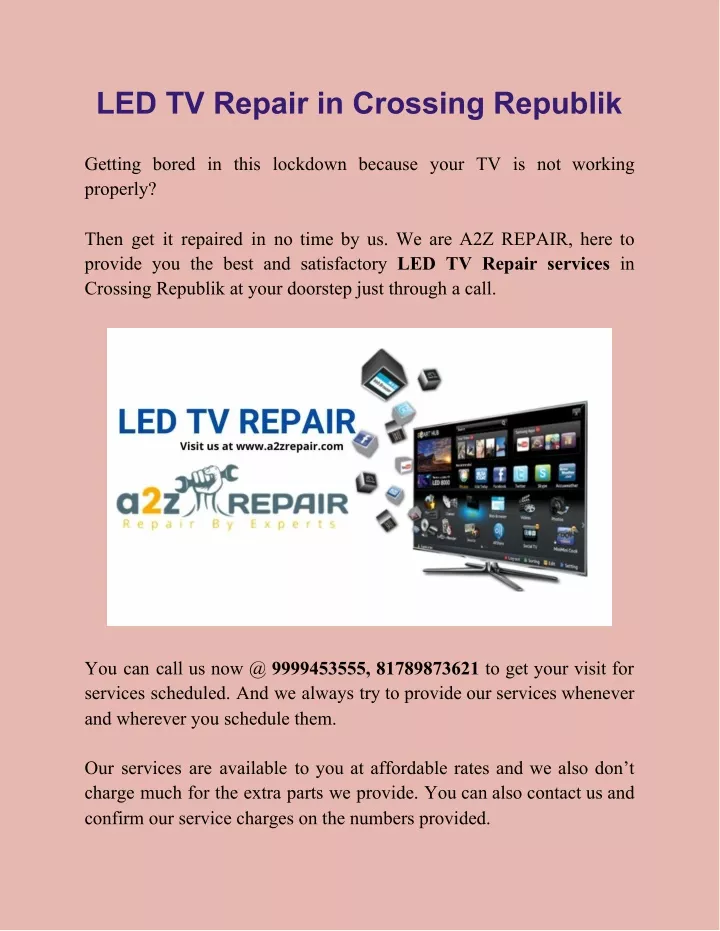led tv repair in crossing republik