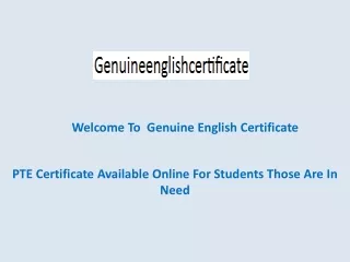 PTE Certificate Available Online For Students Those Are In Need