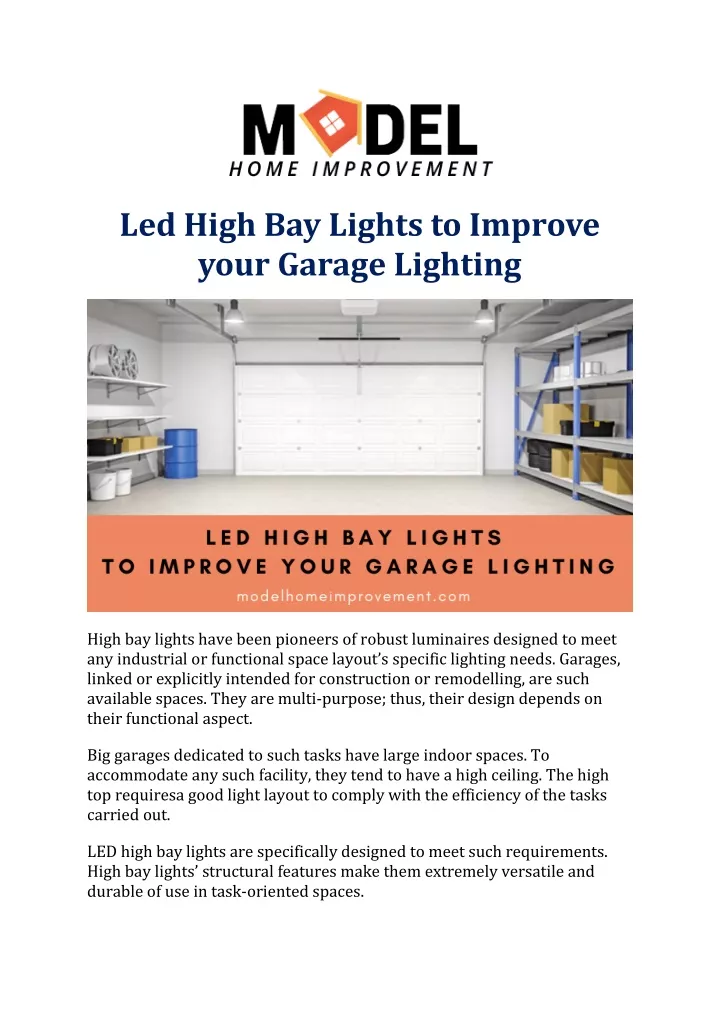 led high bay lights to improve your garage