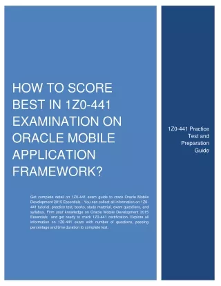how to score best in 1z0 441 examination