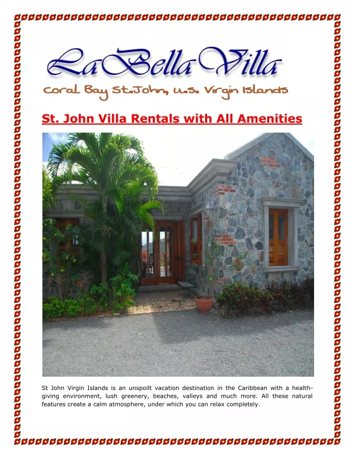 st john villa rentals with all amenities