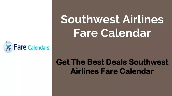 southwest airlines fare calendar