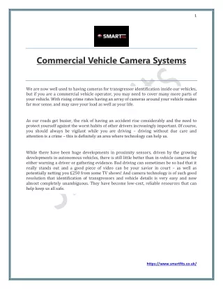 Commercial Vehicle Camera Systems