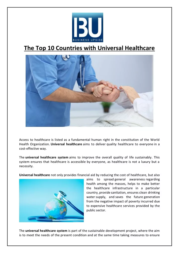 the top 10 countries with universal healthcare