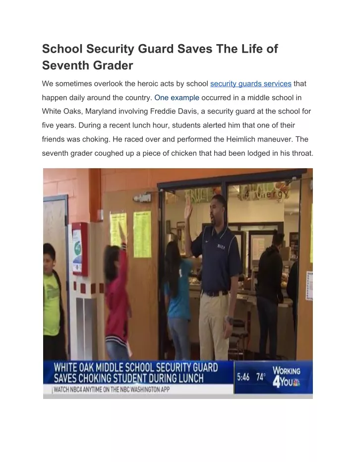 school security guard saves the life of seventh