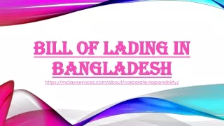 Bill of Lading in Bangladesh
