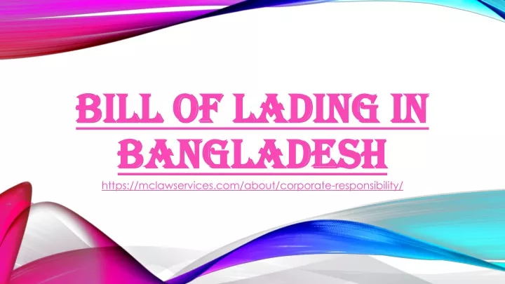 bill of lading in bangladesh