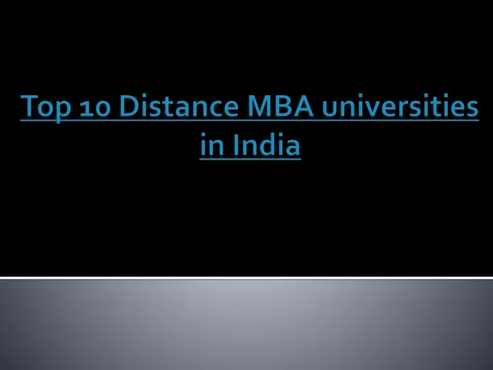 top 10 distance mba universities in india