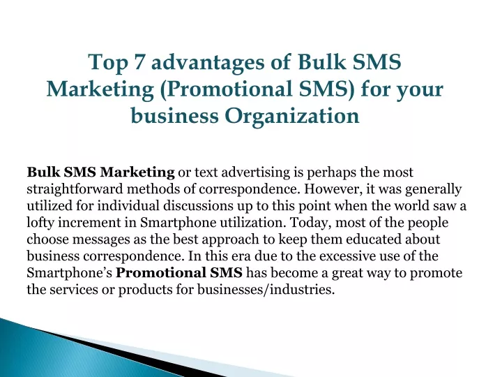 top 7 advantages of bulk sms marketing