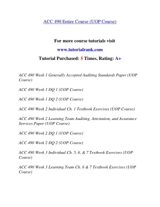 ACC 490 Education Organization- tutorialrank.com