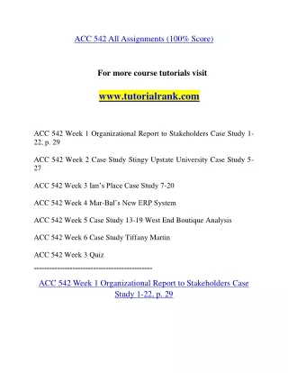 ACC 542 Education Organization- tutorialrank.com