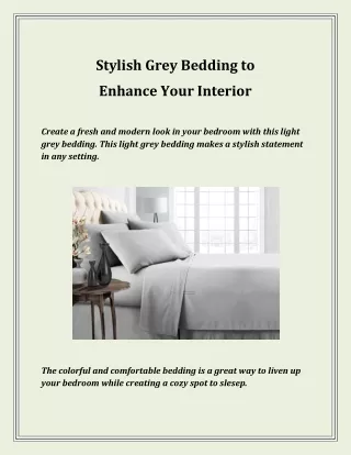 Stylish Grey Bedding to Enhance Your Interior