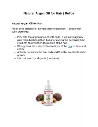 Natural Argan Oil For Hair