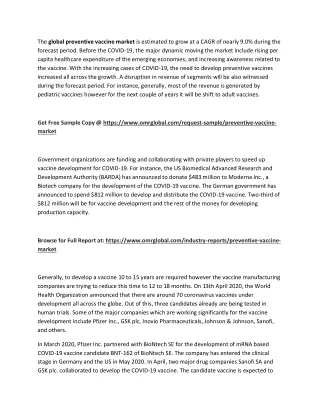 the global preventive vaccine market is estimated