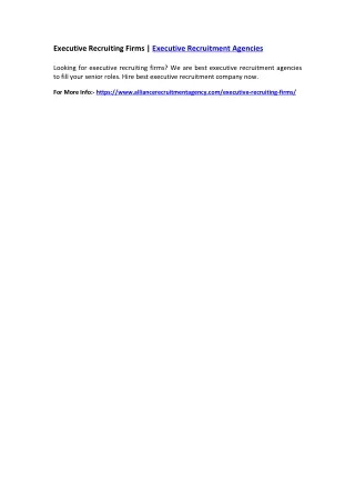 executive recruiting firms executive recruitment