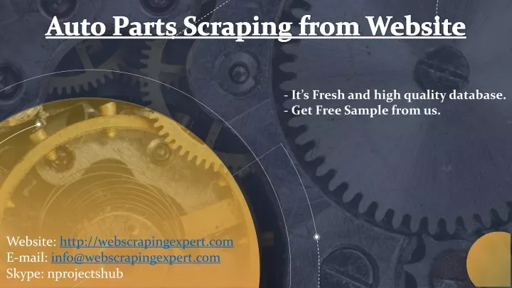 auto parts scraping from website