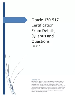 oracle 1z0 517 certification exam details