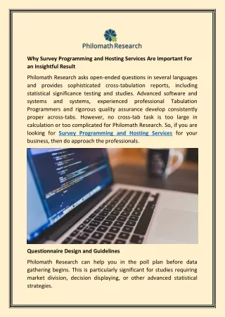 why survey programming and hosting services