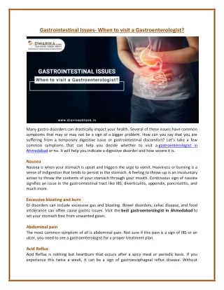 6 common Symptoms of Gastro Problems