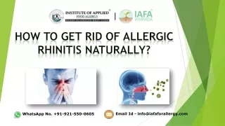 how to get rid of allergic rhinitis naturally