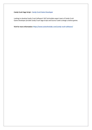 candy crush saga script candy crush game developer